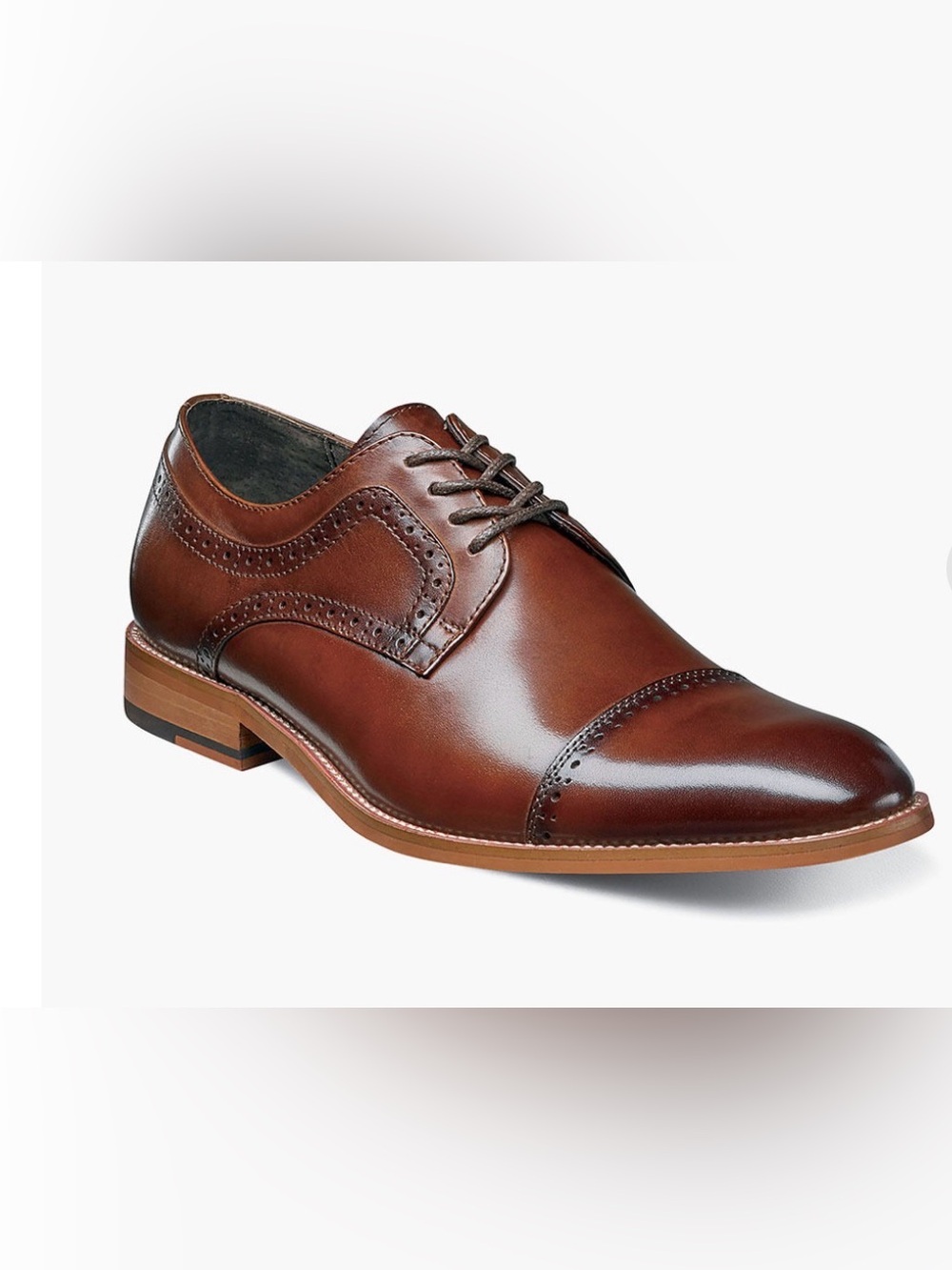Stacy Adams DICKINSON CAP TOE OXFORD Cognac 10.5